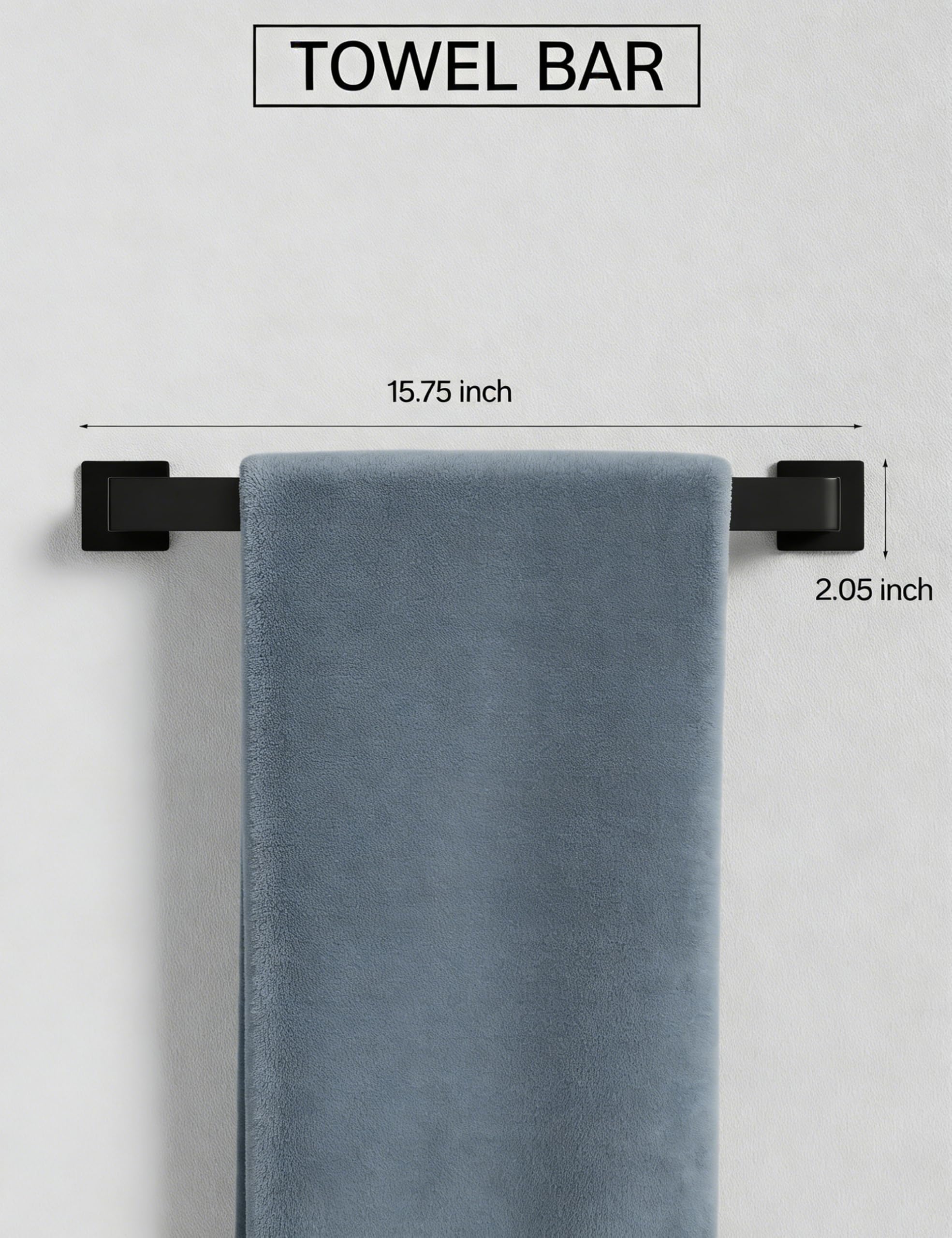 Tupello matte black towel ring adds simple style and quick access to towels.