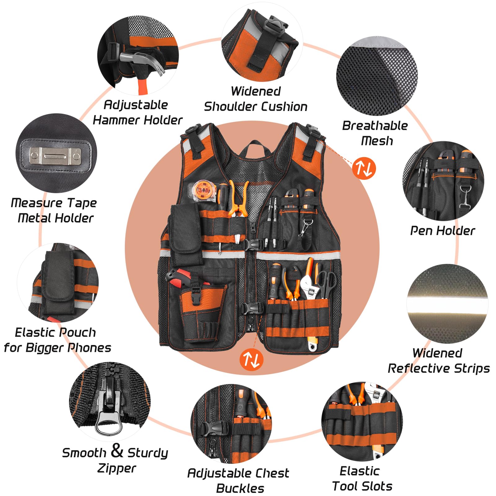 TURAND vest thickened shoulder padding reduces fatigue during long shifts
