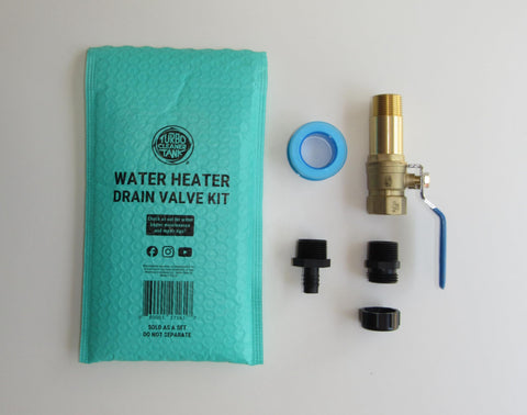 Turbo Tank Cleaner universal fit valve installed on common water heaters.