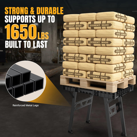 Turboforce 1650lbs capacity sturdy legs support heavy tasks