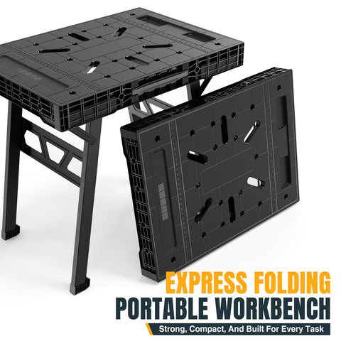 Turboforce collapsible worktable on-site in use for jobs