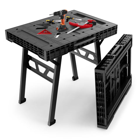 Turboforce Express Folding Worktable demonstrates quick setup for on-site projects