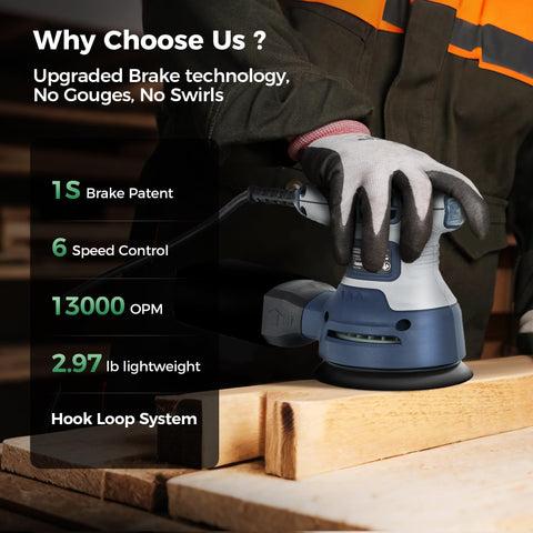 TurboVolt sander with dust bag and vacuum adapter for clean floors