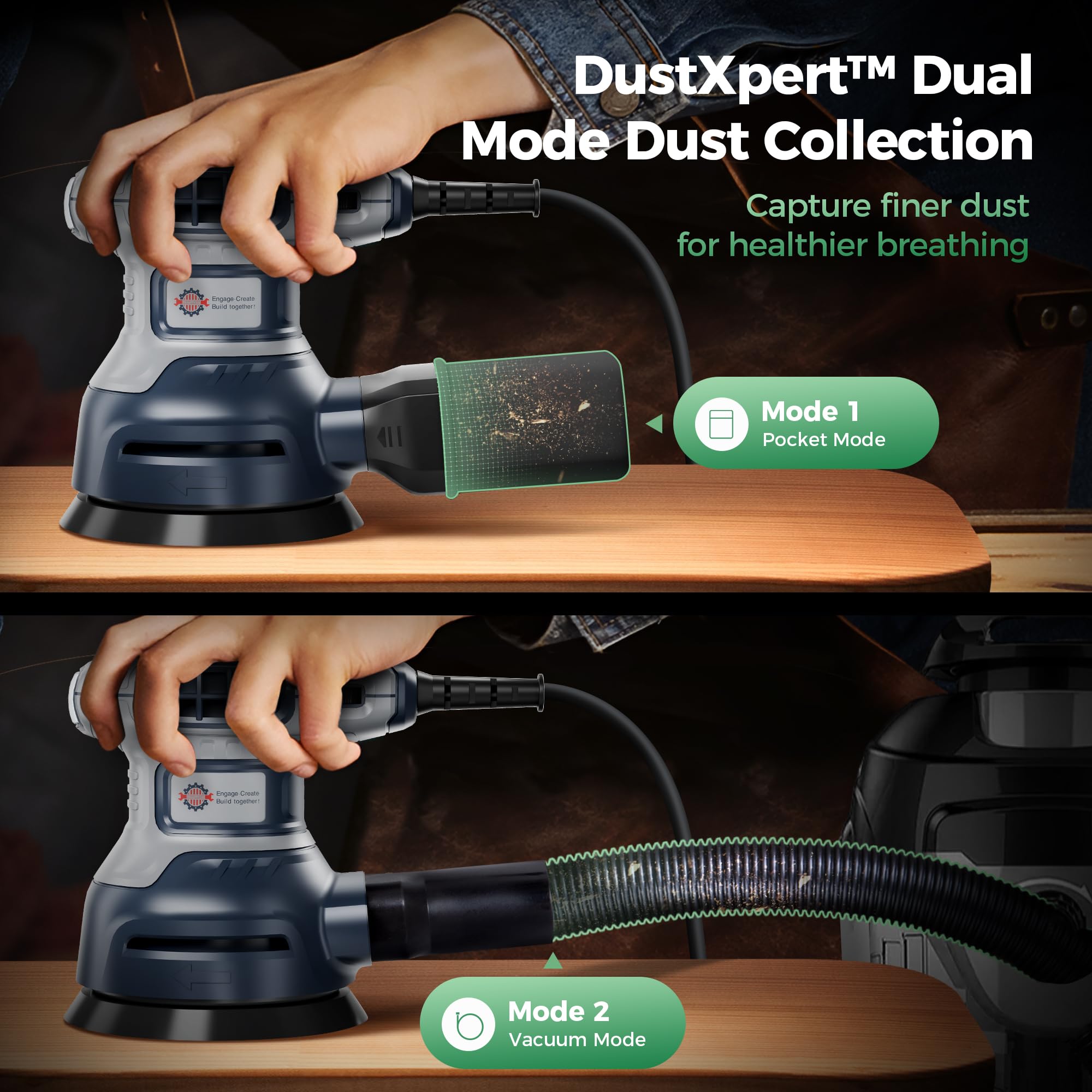 TurboVolt sander with ergonomic rubberized grip for comfortable use