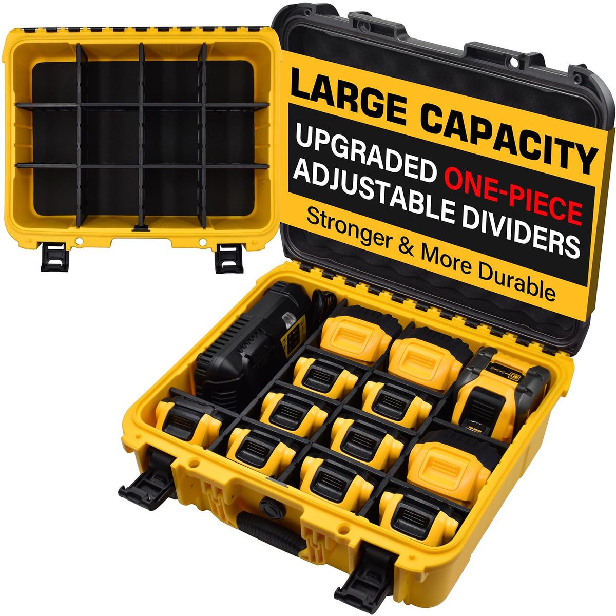 Turokacase DeWalt battery case waterproof protects batteries from water and dust.
