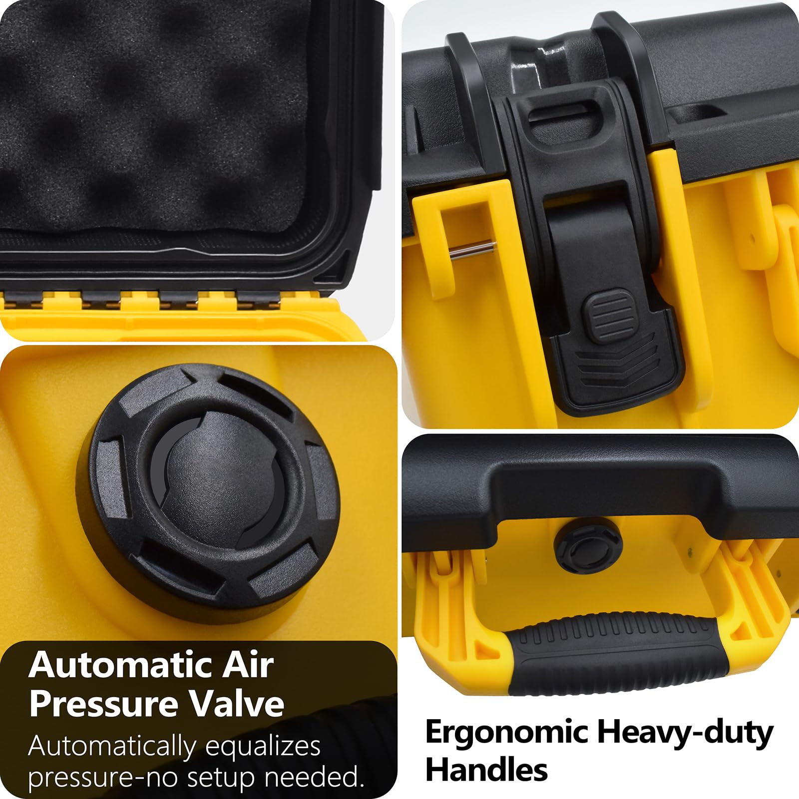Turokacase ergonomic handle and lock design for easy transport.