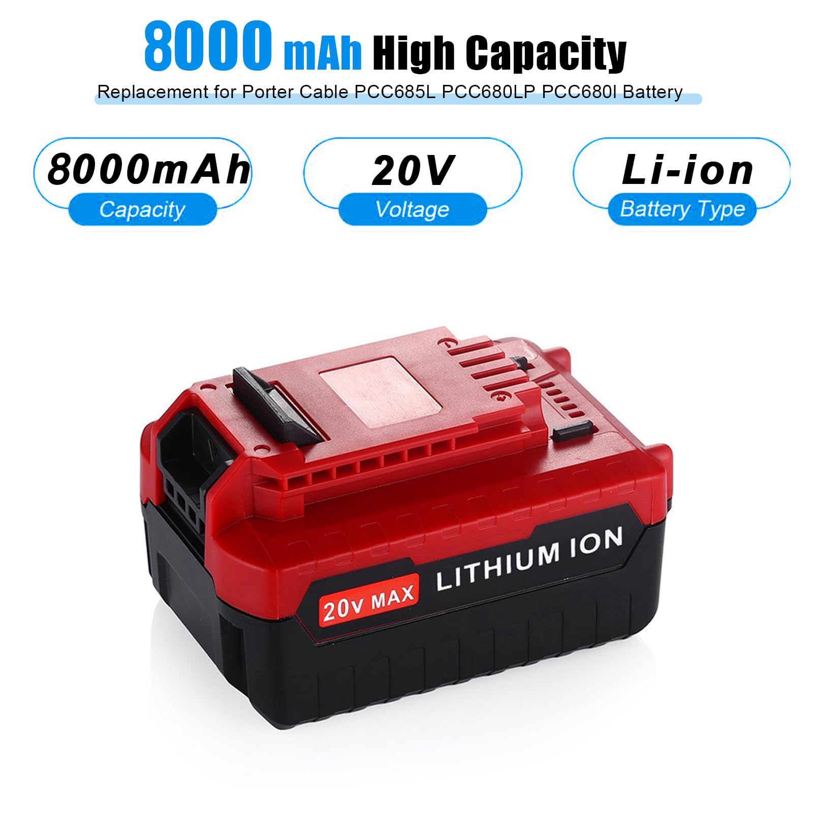 TURPOW 8.0Ah battery side profile highlighting compact form for balance.