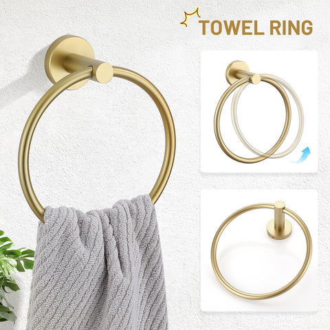 TURS Brushed Gold robe hook keeps robes neatly stored