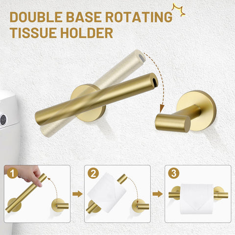 TURS Brushed Gold toilet paper holder with premium finish