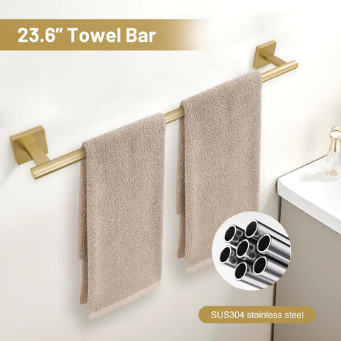 TURS brushed gold towel ring for quick access to hand towels.