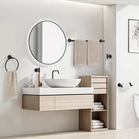 Modern round design of TURS hardware complements diverse décor styles.