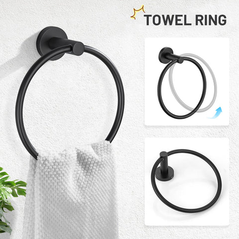 TURS toilet paper holder in matte black keeps essentials at hand.