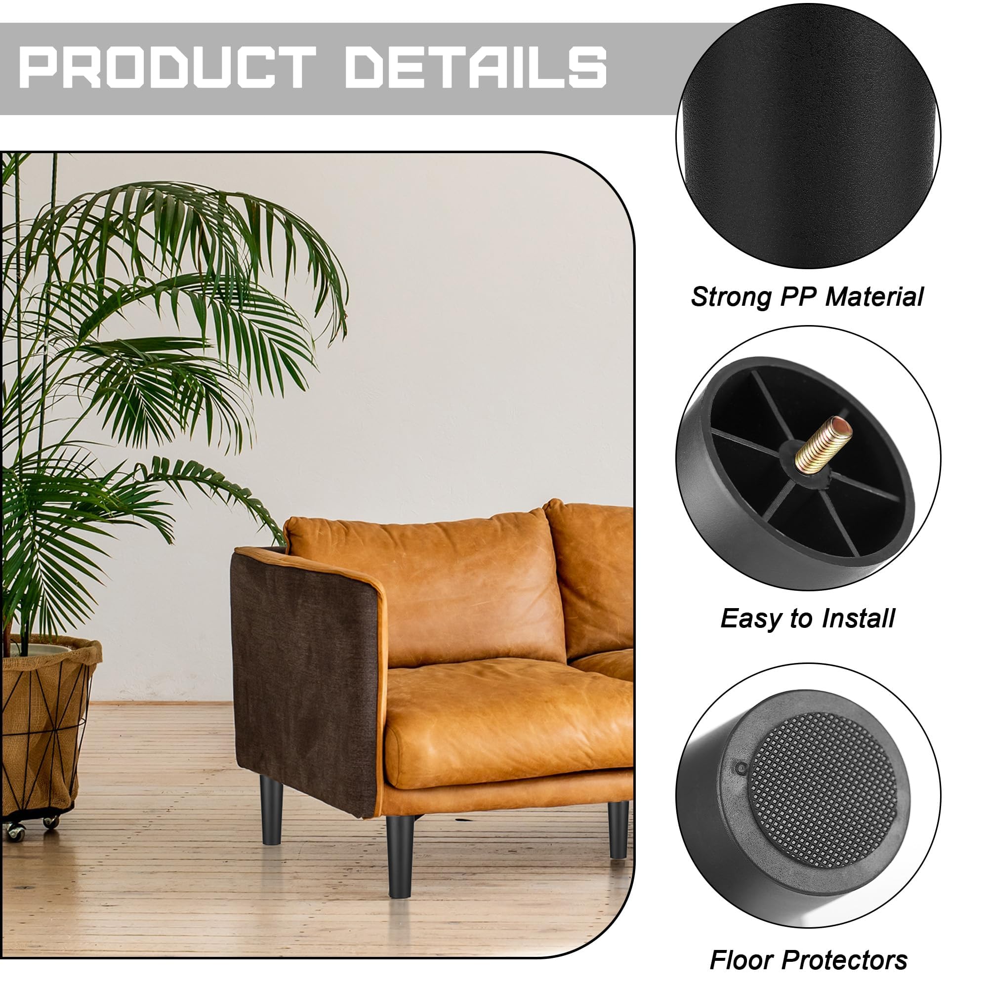 TURSTIN durable anti-slip pads protect floors and reduce wobble