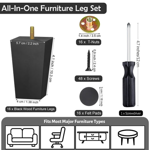 TURSTIN mounting plates for legs, easy installation and secure fit