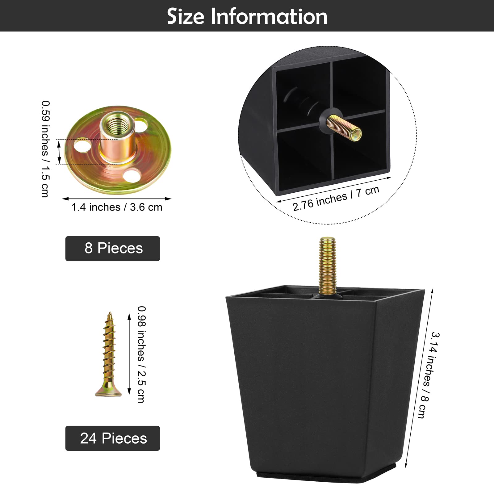 Turstin screws and T-nuts included for quick, secure furniture assembly.