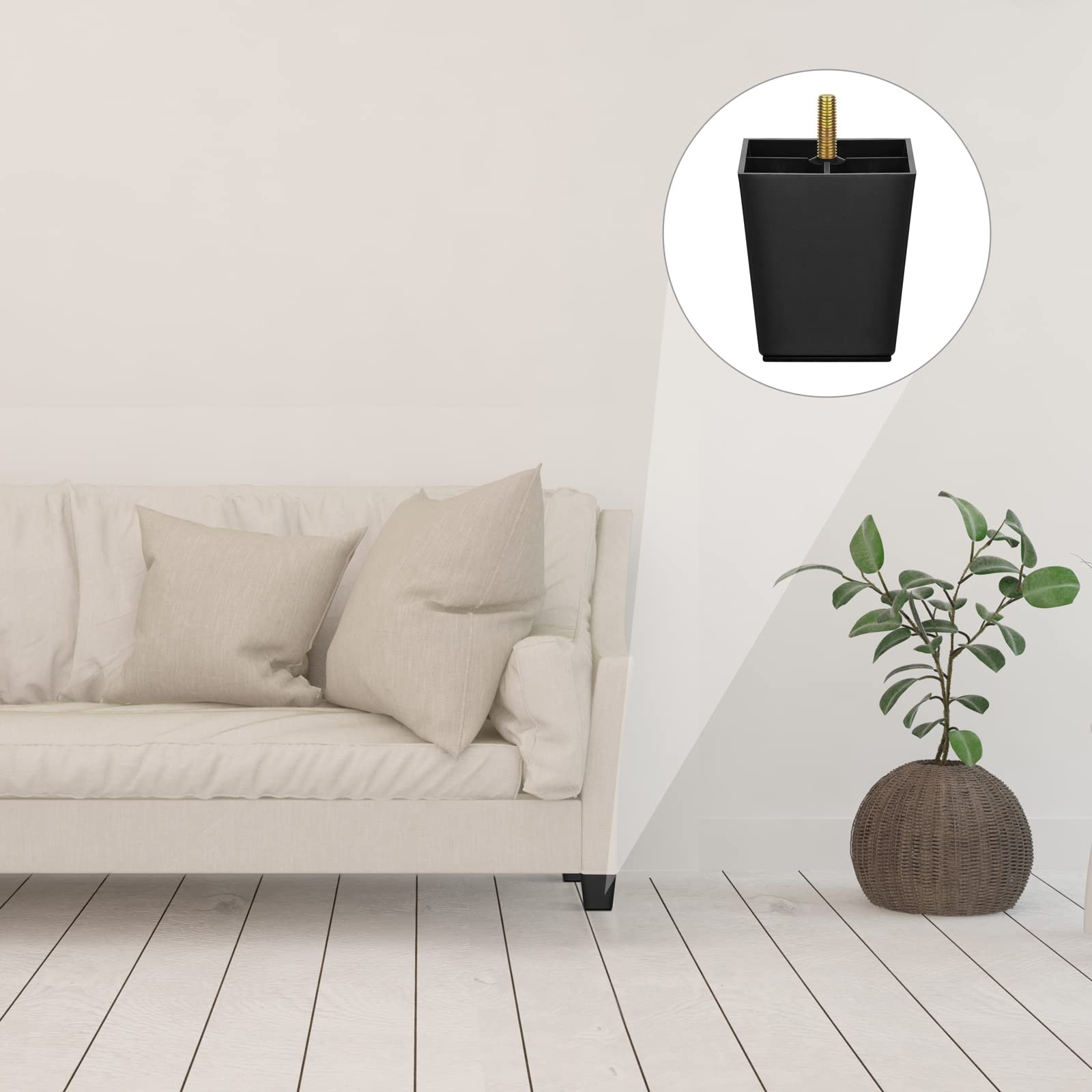 Versatile Turstin legs suit sofas, chairs, cabinets, dressers, and beds.