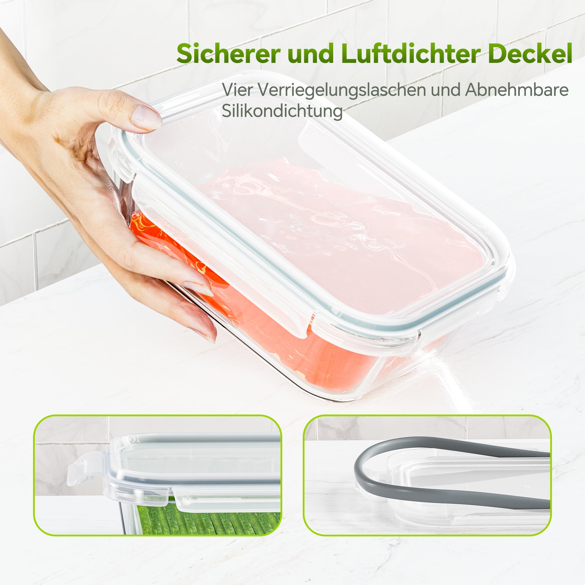TUSEASY stackable glass containers maximize fridge organization and storage efficiency