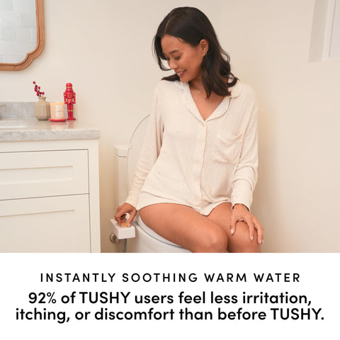 TUSHY fast, easy install visual, ready in about ten minutes.