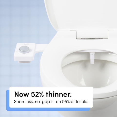 TUSHY self-cleaning nozzle stays hygienic between uses.