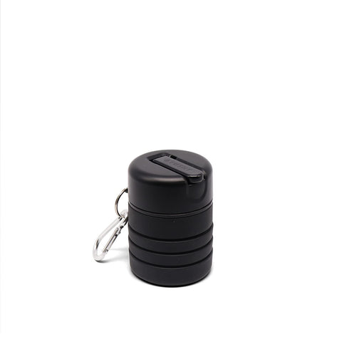 TUSHY Travel Bidet carabiner attachment allows quick bag clipping.