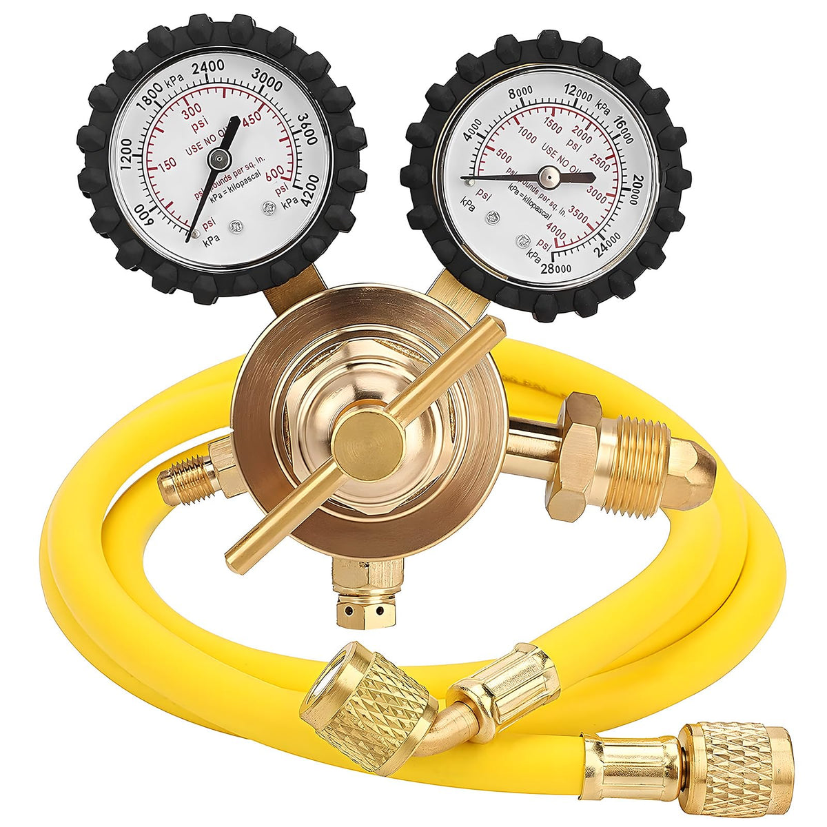 Tutor Auto nitrogen regulator with 60-inch hose ready for precise delivery and safe HVAC purging.