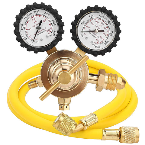 Tutor Auto nitrogen regulator with 60-inch hose ready for precise delivery and safe HVAC purging.