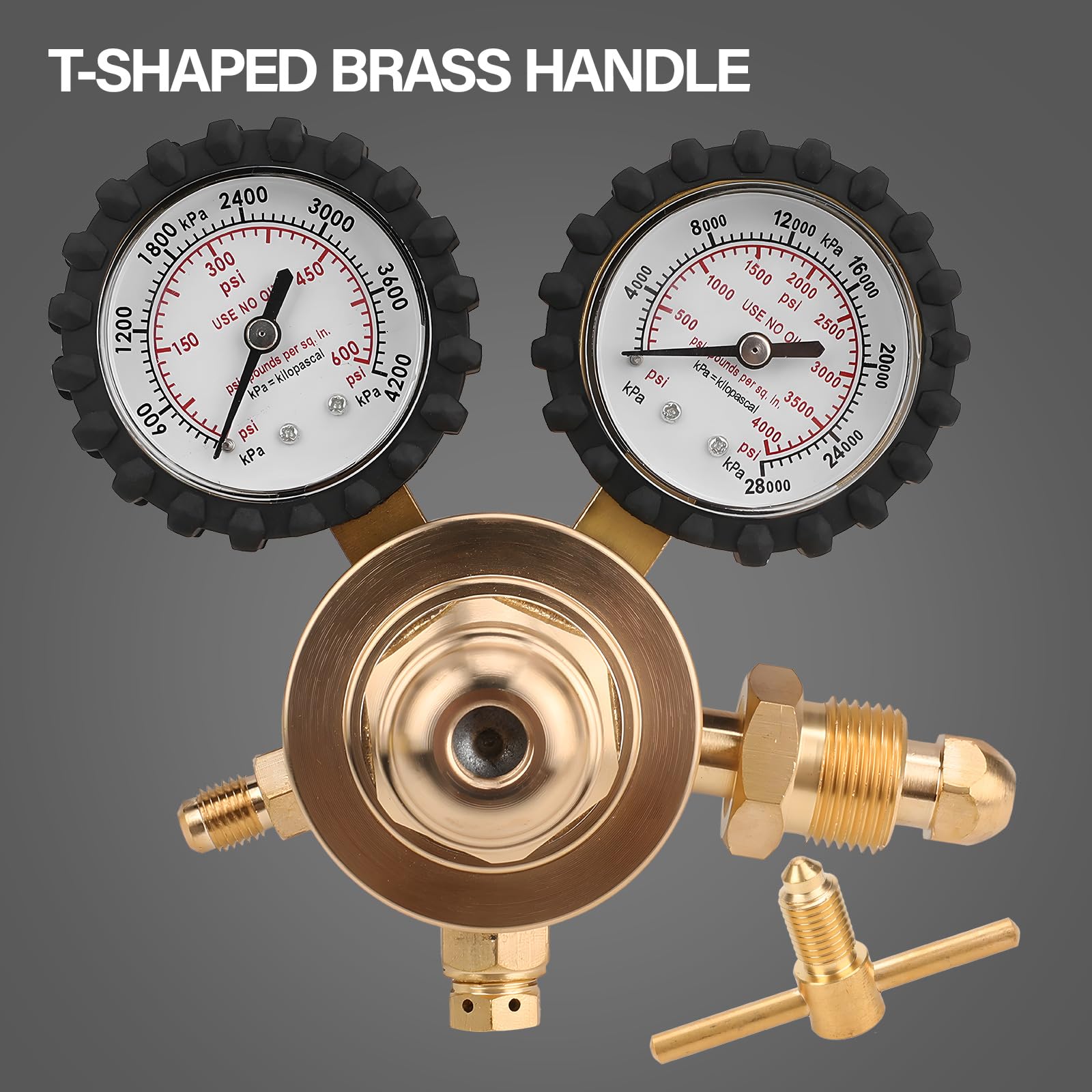 Tutor Auto regulator with T-handle enables smooth, precise pressure control.