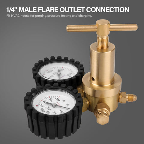 T-handle on Tutor Auto regulator enables smooth, accurate pressure adjustments.
