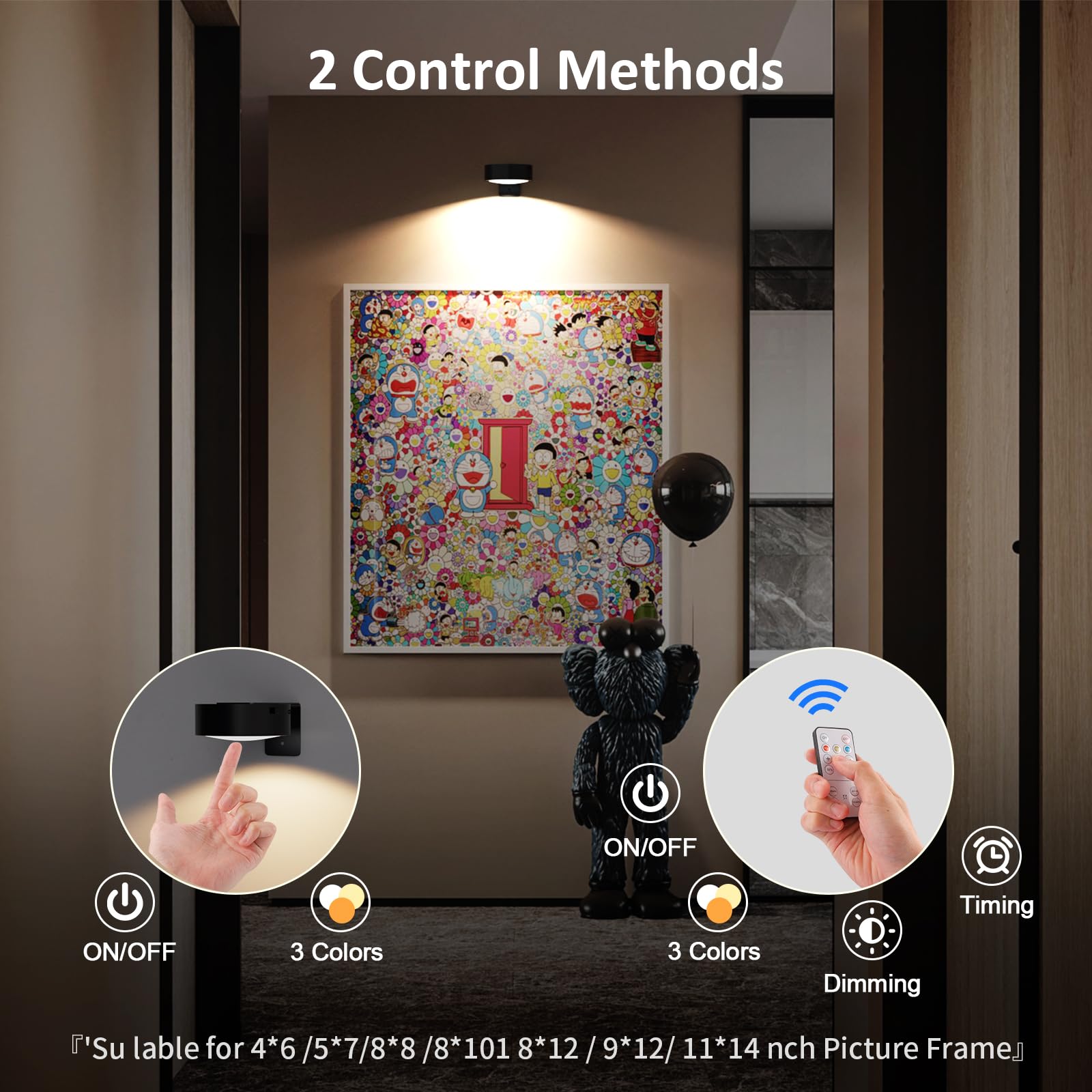 Tututry wireless painting light offers dimmable brightness for displays.