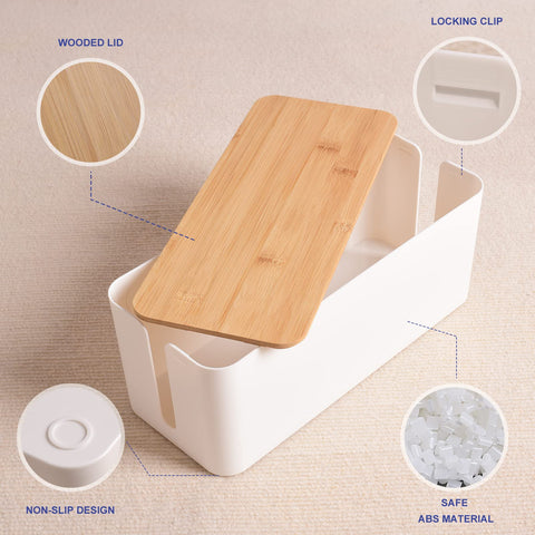 TuweChen frosted black finish box blends with decor and protects wires