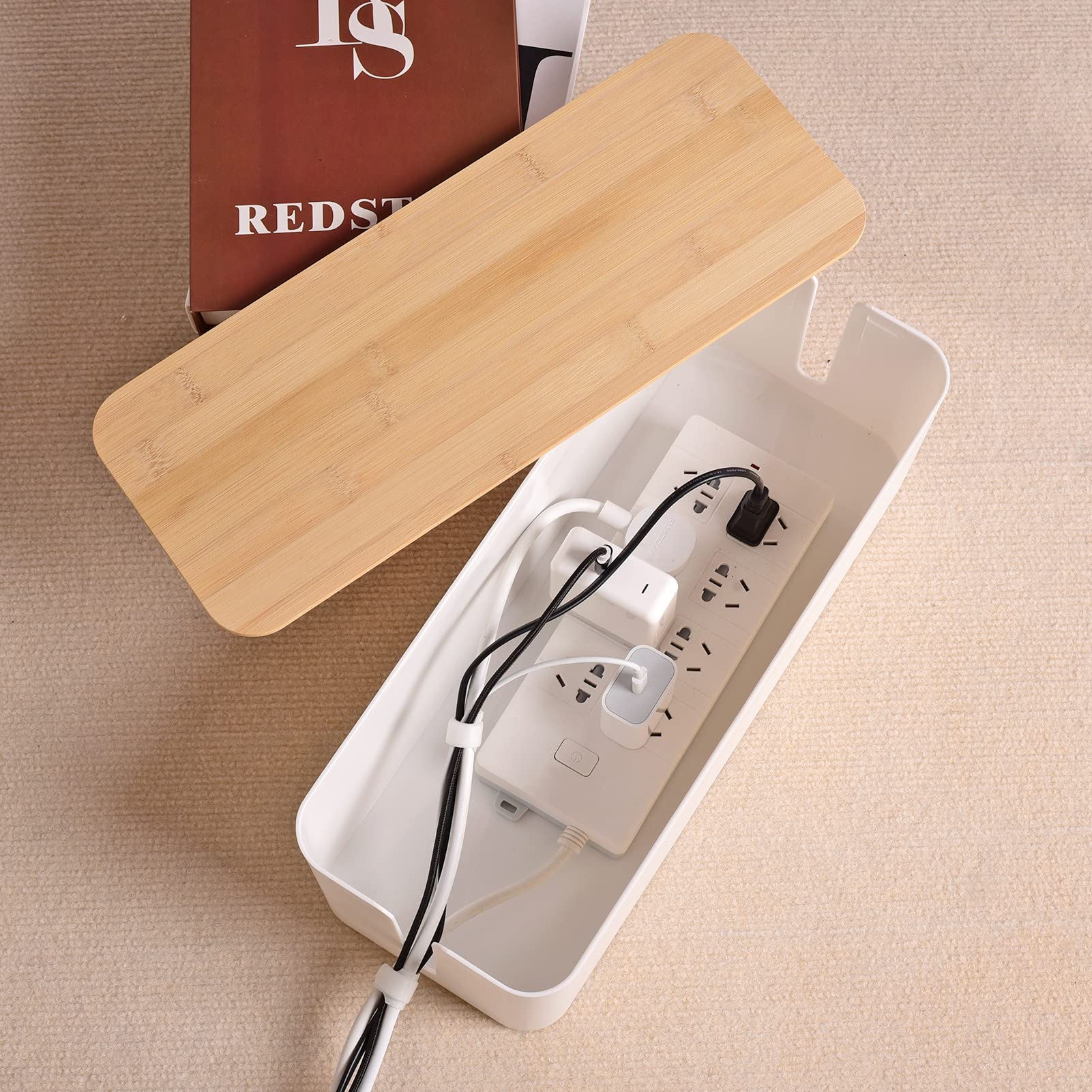 TuweChen cable box front view demonstrates compact, stylish concealment
