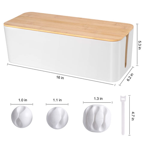 TuweChen cable box with lid open shows easy access to cords