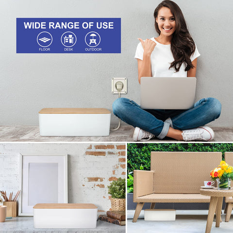 TuweChen cable box with white frost finish fits home or office