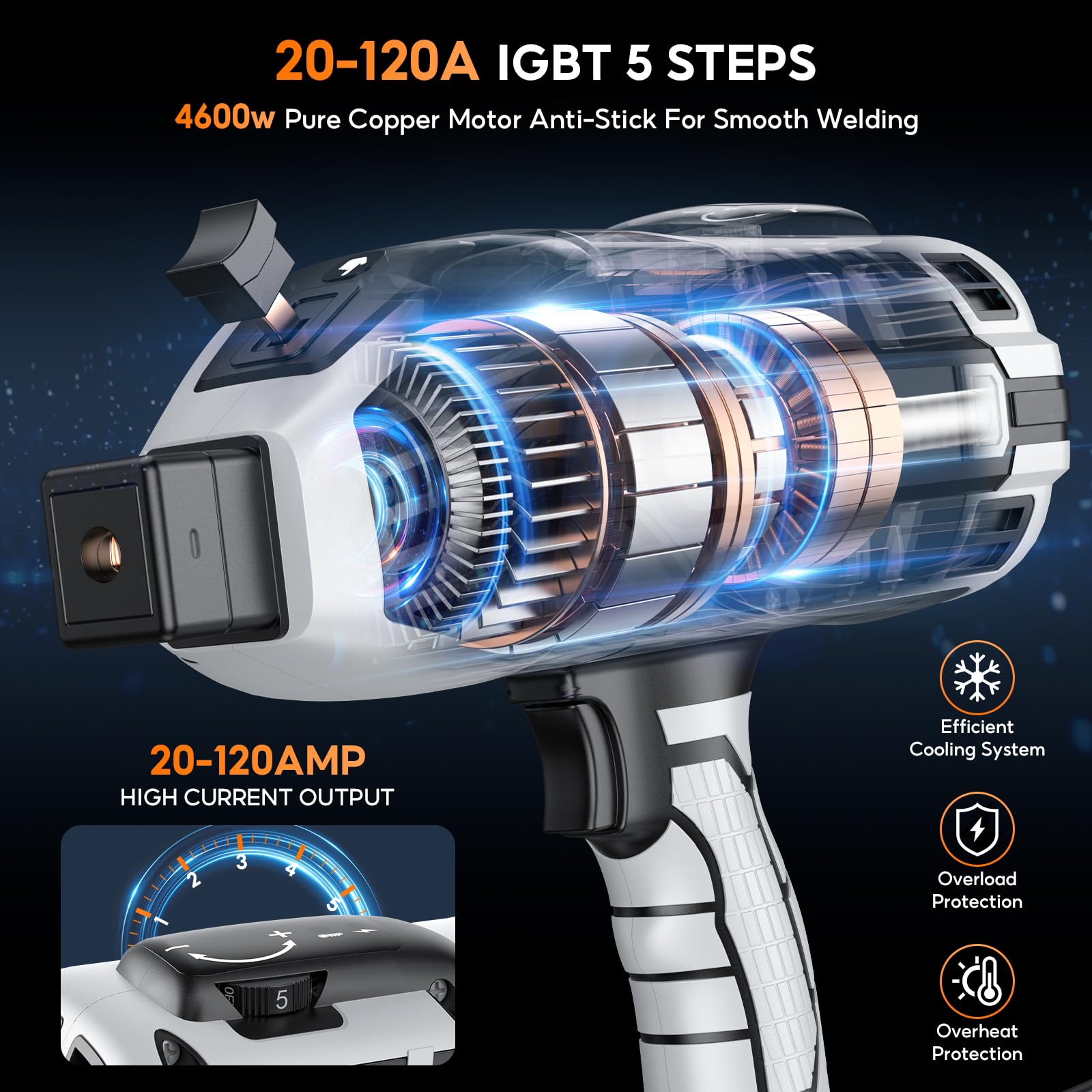 Tvgoo IGBT inverter delivers arc-stability for smooth, reliable welds.