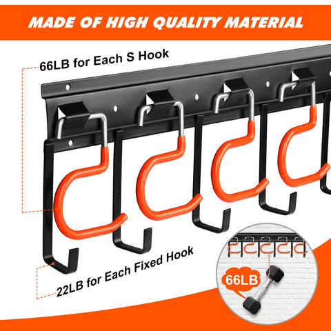 TVKB S-hooks with rubber coating protecting tools during storage
