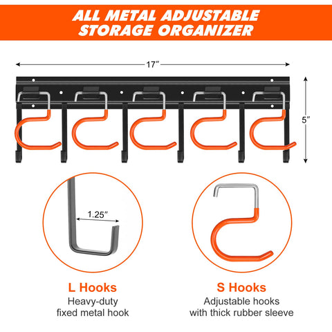 TVKB metal backboard and ready-to-use hooks for quick setup.