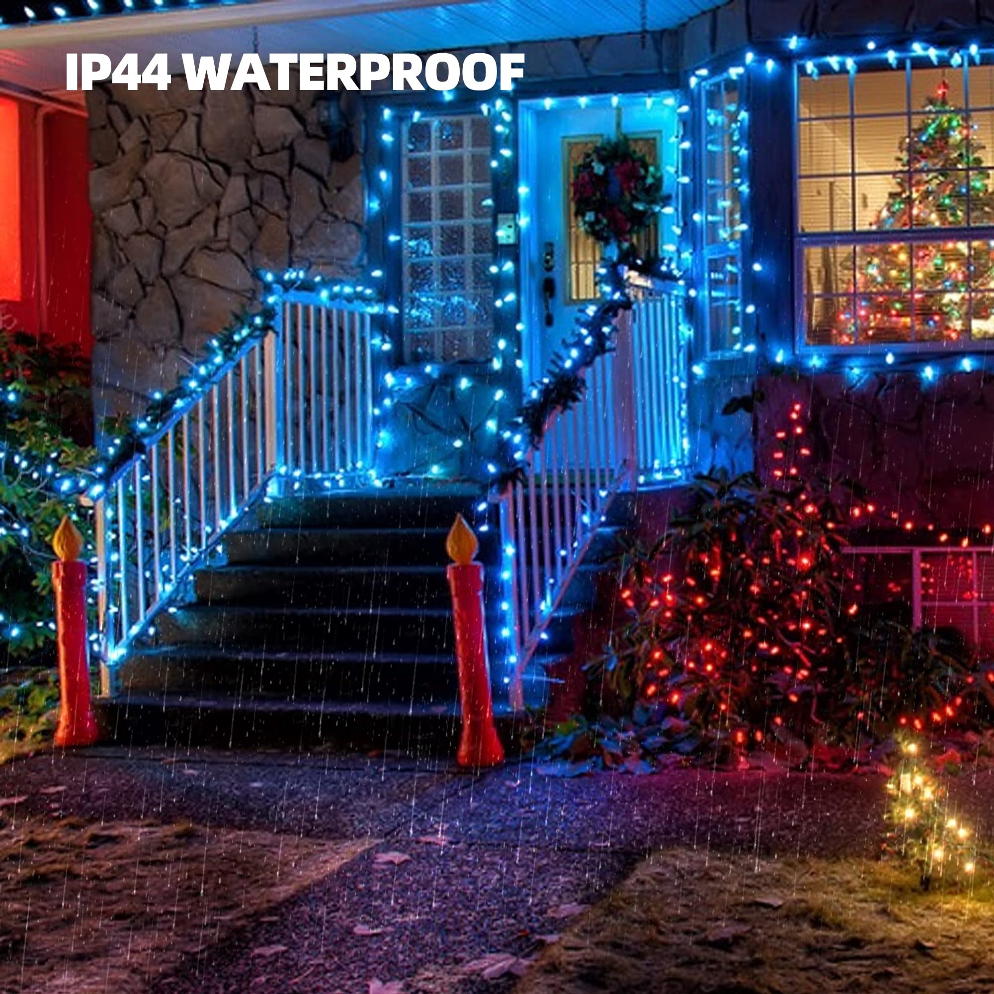 TW SHINE blue lights create festive ambiance for patios, gardens, and windows.