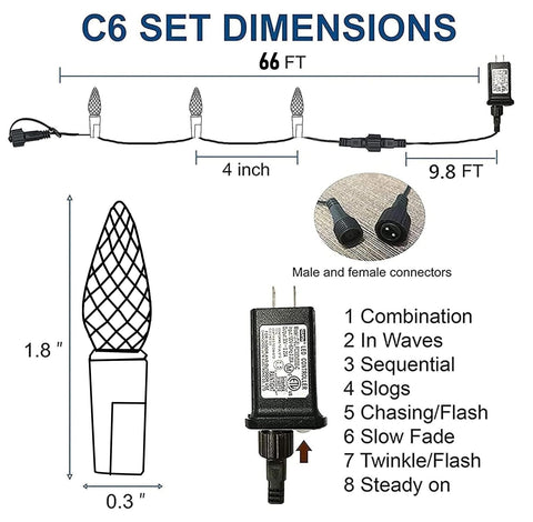 TW SHINE C6 LED bulbs spaced evenly at four inch intervals for bright coverage