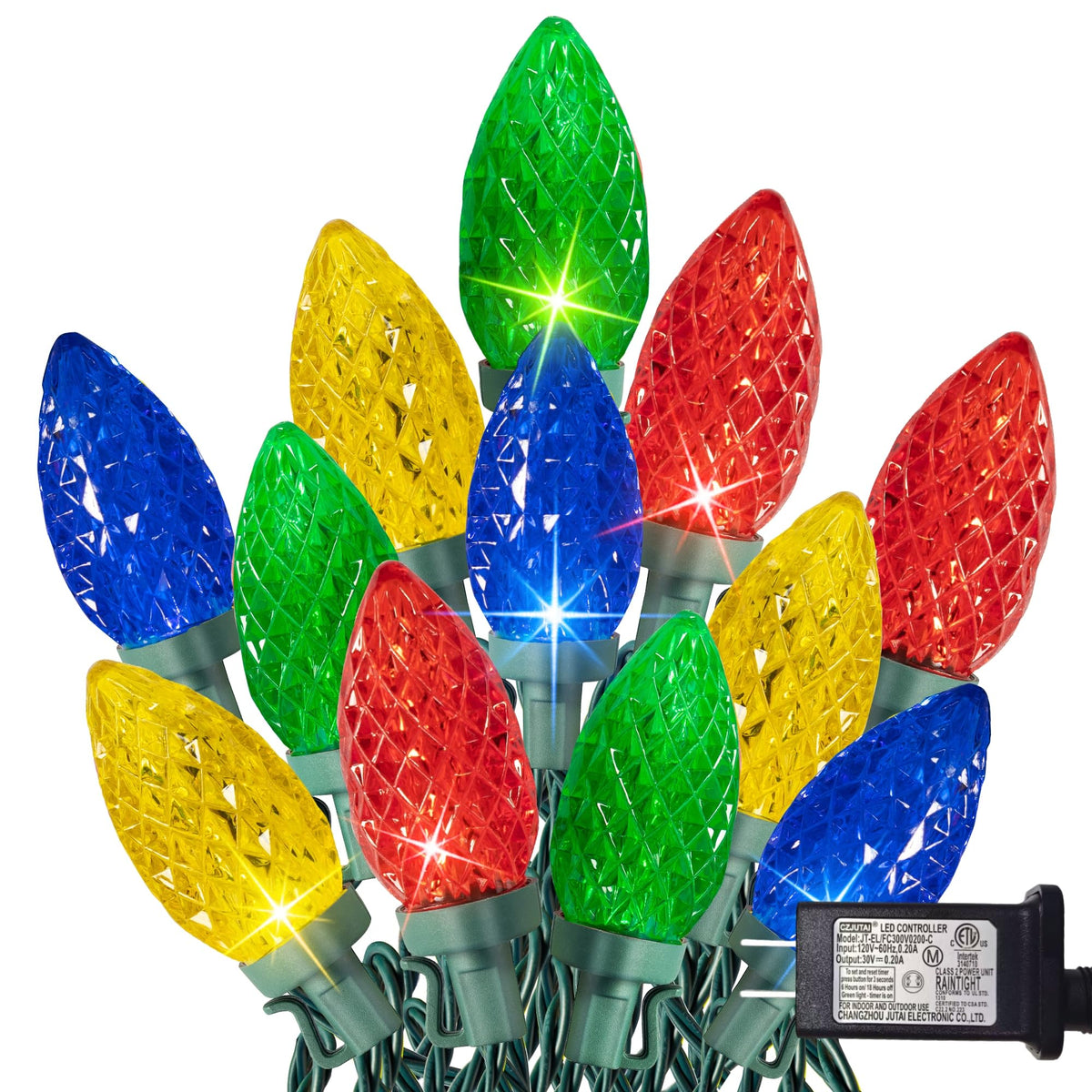 TW SHINE C9 LED string lights with 100 bulbs for vibrant outdoor decor.