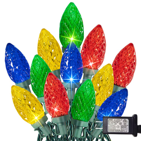 TW SHINE C9 LED string lights with 100 bulbs for vibrant outdoor decor.