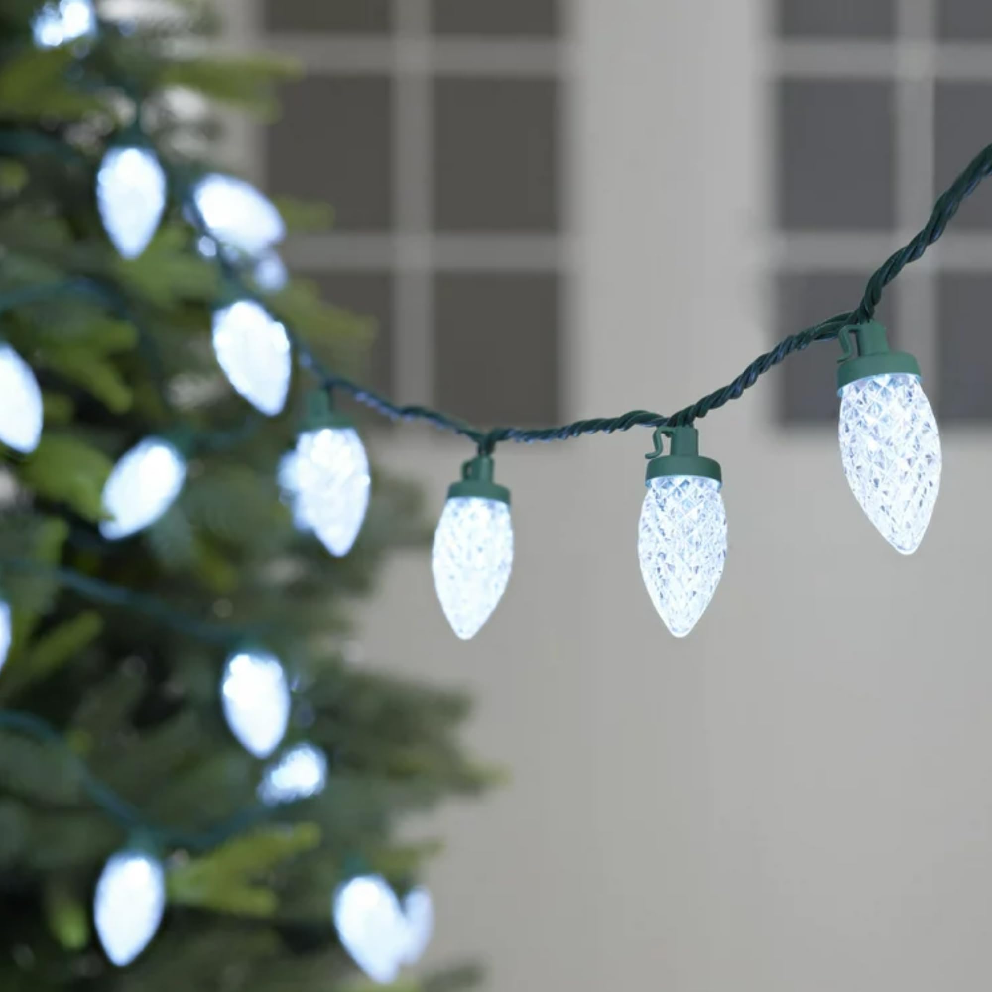 TW SHINE C9 Christmas lights IP44 waterproof design withstands rain.