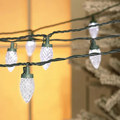 TW SHINE C9 Christmas lights long reach covers wide outdoor areas.