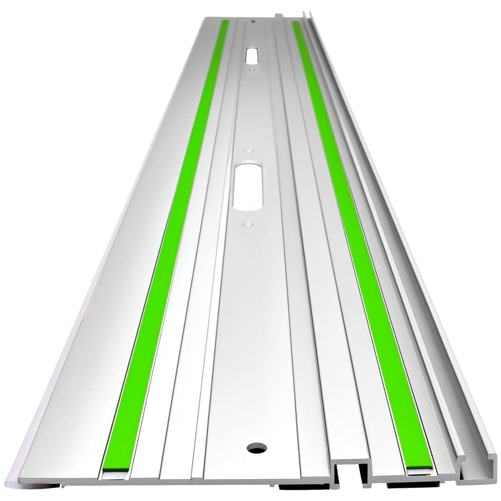 Front view of the Tweaklt rails showing front edge protection