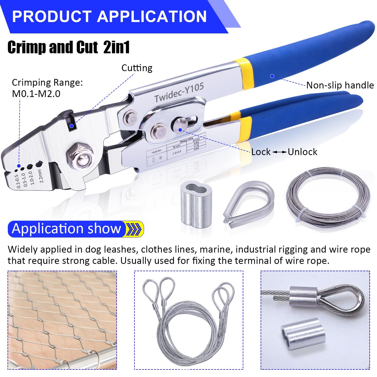 Twidec non-slip grip with safety lock improves control.