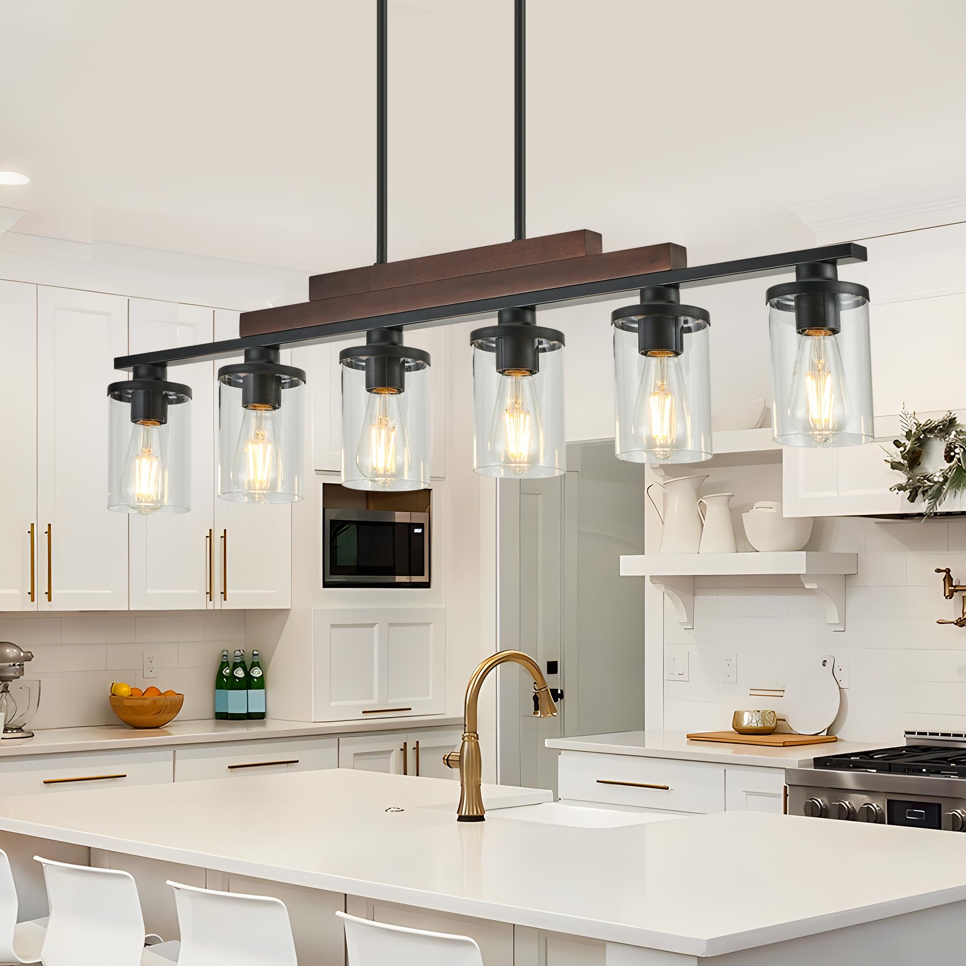 Twig farmhouse chandelier supports E26 bulbs up to 60W.