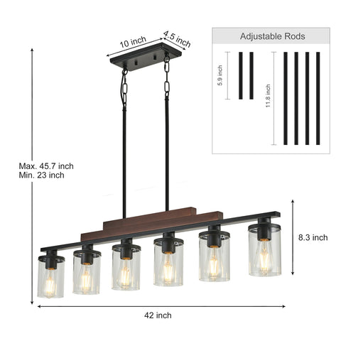Twig Farmhouse Chandelier glass shade diffuses light softly and evenly.