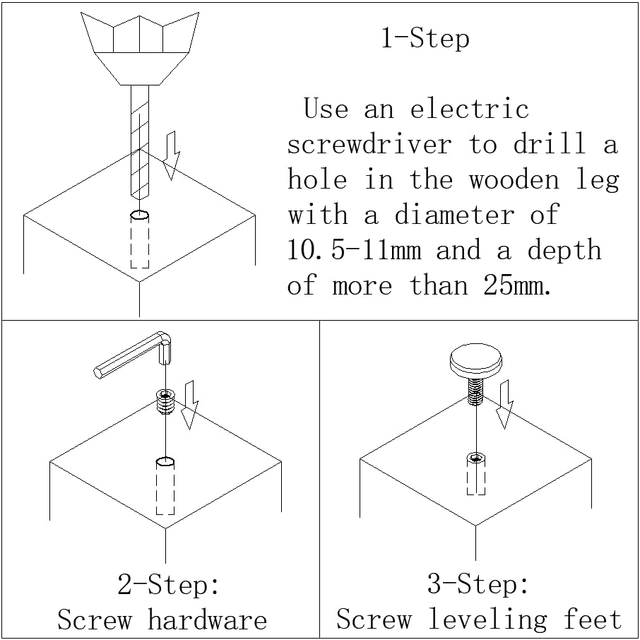 TWIG nylon-base leveling foot protecting floors on tile and wood