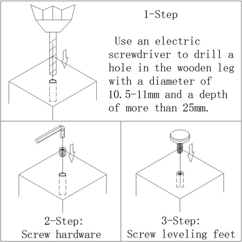 TWIG nylon-base leveling foot protecting floors on tile and wood