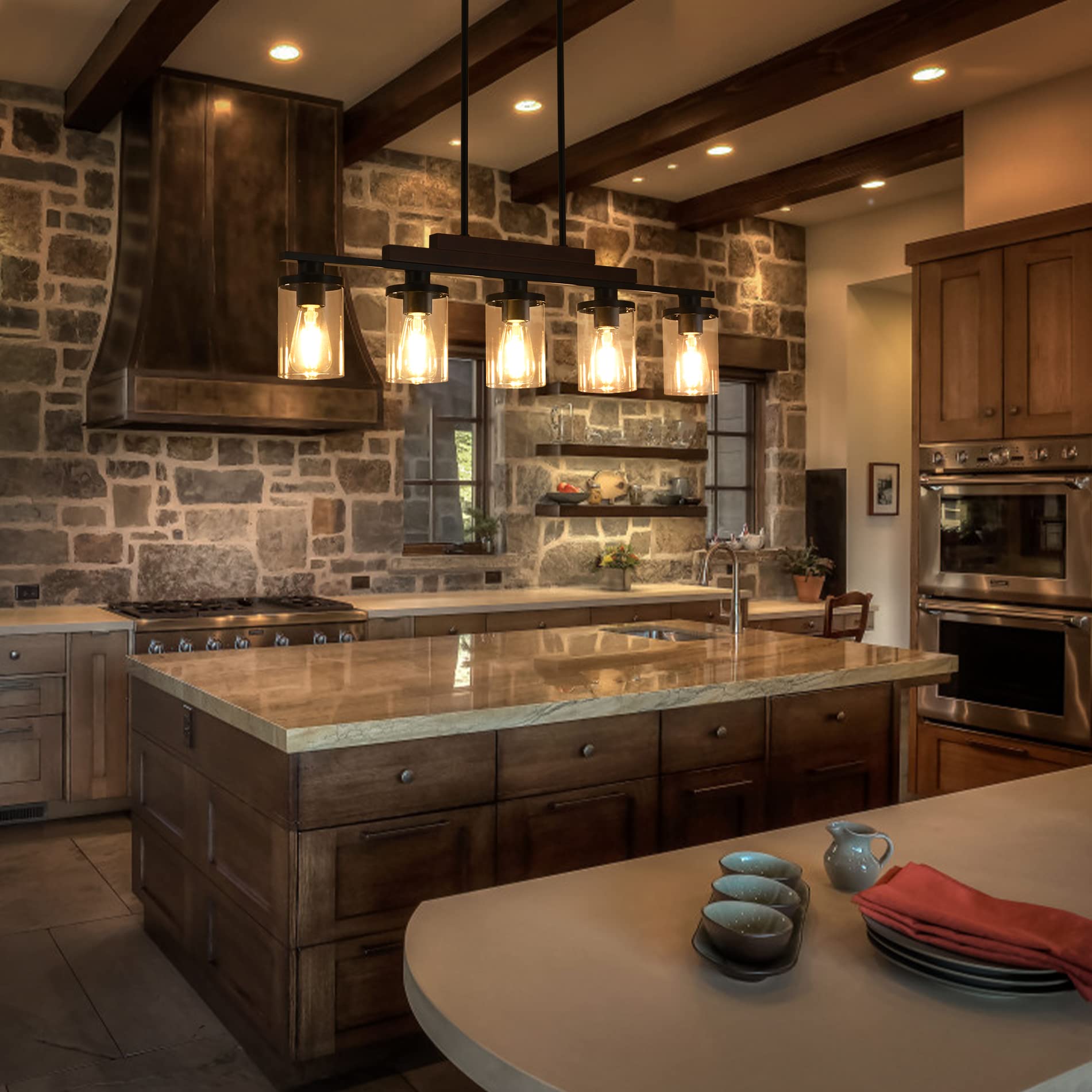 TWIG 5-light fixture uses E26 bulbs for flexible brightness options.