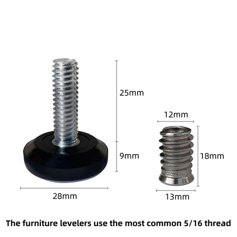 TWIG leveling foot installation guide showing drill setup